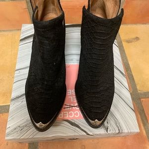 Jeffery Campbell Cromwell black suede snakeskin